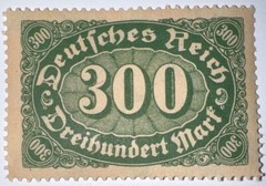 Travelstamps: 1922 Germany Stamps Deutsches Reich 300 Mark Mi. Nr. 249, MNH
