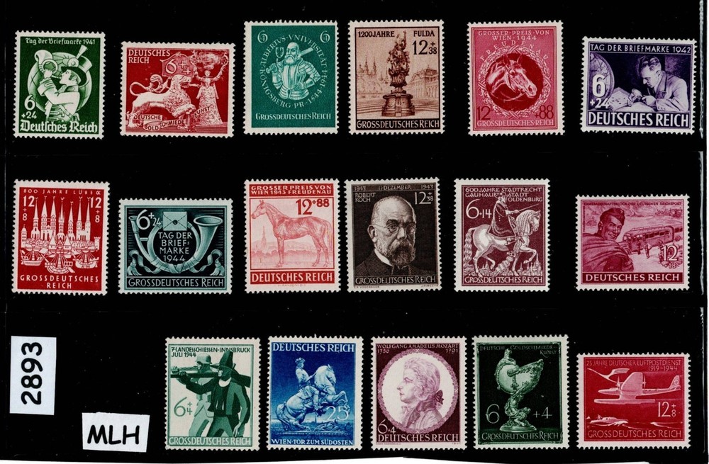 MLH stamp collection Regular postage Third Reich WWII era Germany #2893
