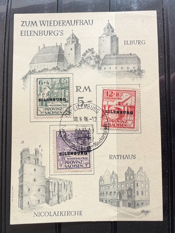 GERMANY – Soviet Zone Saxony Overprint Set On CardCanceled – Hard To Find