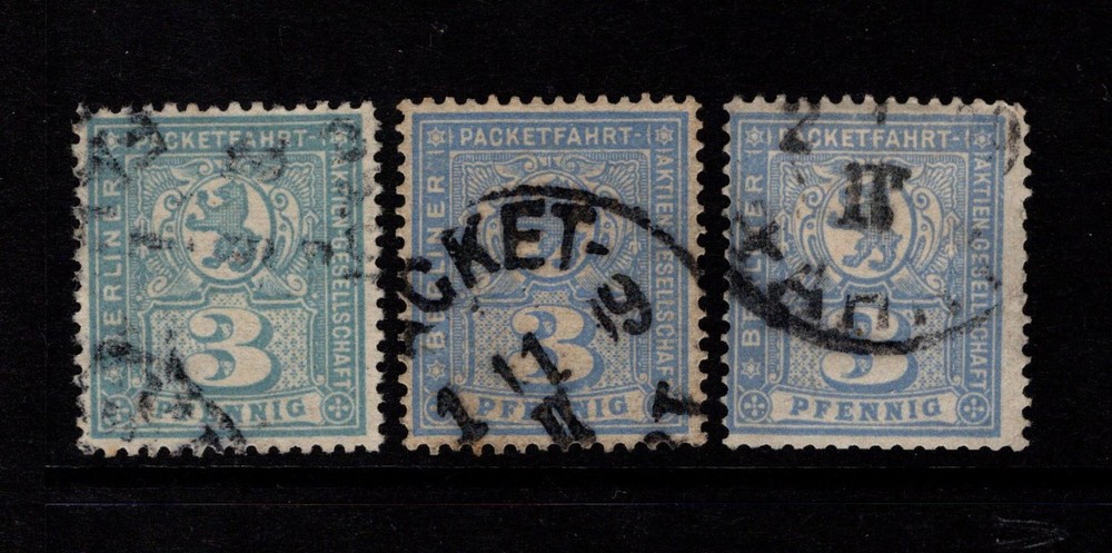 Germany Late 1890s 3p Berlin Private Post Used / 3 Cancel & Shades – S58666