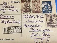 Holocaust 1946 Registered Polish PC SZCZECIN From Jewish D.P Inquiring Family