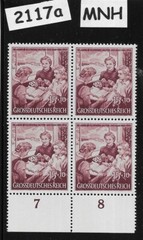 MNH Germany stamp block B256 1944 Mother & Children Winter relief WWII #2117a