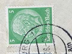1938 Germany Semi Post, Hamburg to Brazil, by ship, Beautiful Penmanship.
