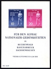 GERMANY (DDR) 1955 Miniature sheet for the construction of statues MH U2800X