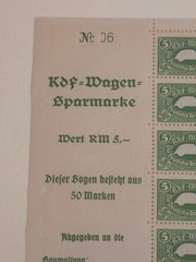 WWII German Automobile KDF Volkswagen Sheet MNH Original Gum