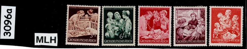 MLH Germany stamp set 1943 & 1944 Mother & Children Winter relief WWII #3096a