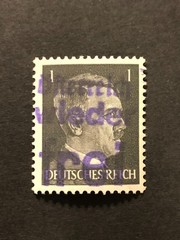 Germany 1945 Post WWII LOCAL blue ovpt (DORFSTETTEN) 1 Rpf. MNH /s2 #c25 Signed