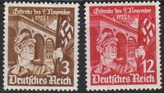 Stamp Germany Mi 598-9 Sc 467-8 1935 War Fascism Adolf Storm Trooper MNH