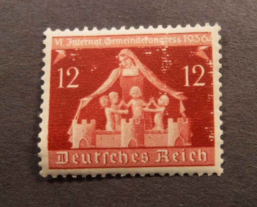 Scott#475, 1936, 12 pf. Symbolical of Municipalities Stamp, MNHOG