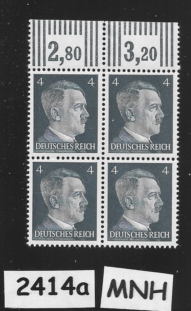 MNH stamp block 1941 Adolf Hitler PF04 Sc 508 Third Reich era Germany #2414a