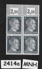 MNH stamp block 1941 Adolf Hitler PF04 Sc 508 Third Reich era Germany #2414a