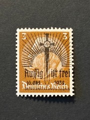 SUDETENLAND WWII GERMAN OCCUPATION Local ovpt AUSSIG 3 Rpf. MNH /s2 #526