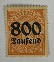 Germany 30 Dienstmarke Stamp – Overprint 1920s (Mint Hinged) X25