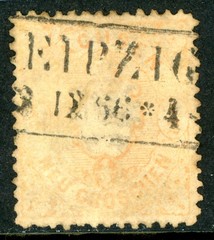 Germany 1863 Saxony ½ng Orange Scott #16 VFU K933