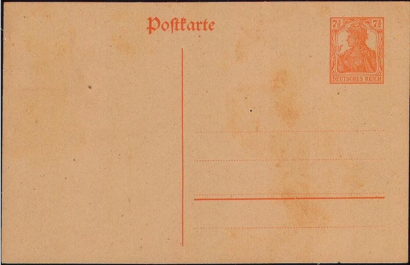 1916 German Empire Postal Stationery Card unused