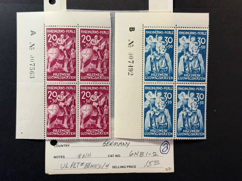Germany Rhine Palatinate # 6NB1-2 MNH 2024 Scott Catalogue Value $ 15.00