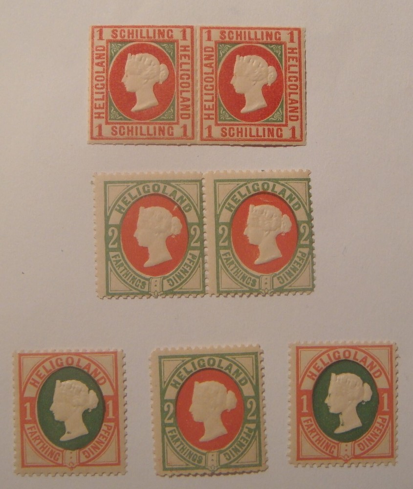 Heligoland.Lot of official reprints.Singles,pairs.MNH.See description.