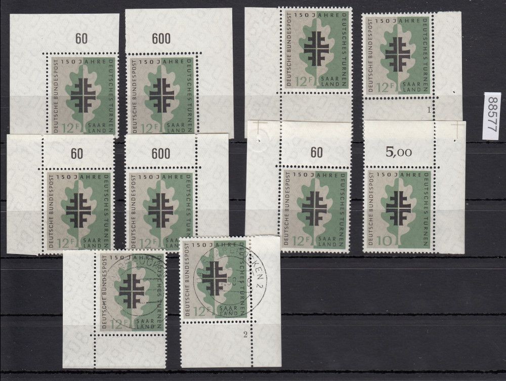 Saarland 1957 Mi. No. 437 ** + stamped corner edge form number