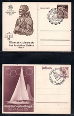 WWII Germany 1936 Olympics & 1939 Third Reich Event Postcards Lot of 4 #ma16