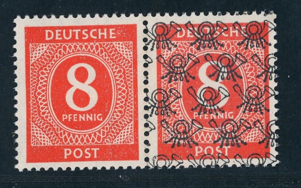 All, occupation Bizone Michel No. 53 II F-attest Schlegel left without overprint