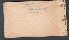 Germany 1947 post WWII PC90 crown censor cover Hamburg 33 to Philadelphia PA