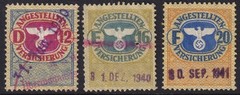 Stamp Germany Revenue WWII Fascism War Era Medical Insurance Selection 3 Used