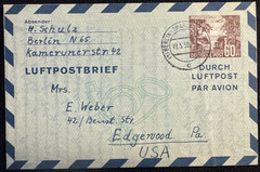 1952 Germany 60pf Deutsche Post AirPost Letter Sent Internationally