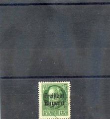 GERMANY, BAVARIA Sc 195(MI 154A)VF USED 1919 71/2pf BLACKISH GREEN $30