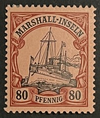 Travelstamps: GERMANY MARSHALL ISLANDS STAMPS Kaiser’s Yacht 80pf MOGH UNWMK