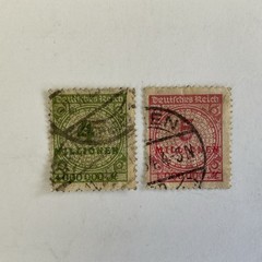 5 Germany stamps~1922-1923~Numeral~203~500m+206~3000m+269~2mil m on 200m+284+285