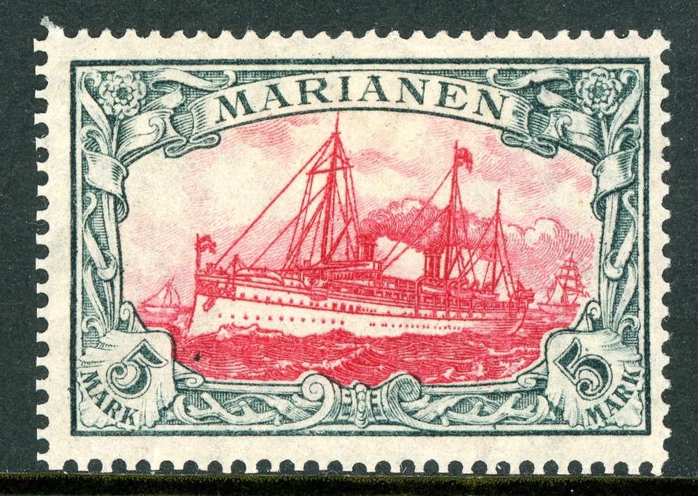 Germany 1906 Mariana Islands 5 Mark Yacht Scott #31 Mint Y60