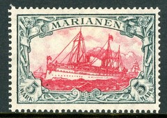 Germany 1906 Mariana Islands 5 Mark Yacht Scott #31 Mint Y60