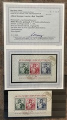 BIZONE 1949 BLOCK1a used DATE CANCEL OPINION SCHLEGEL BPP (C7166