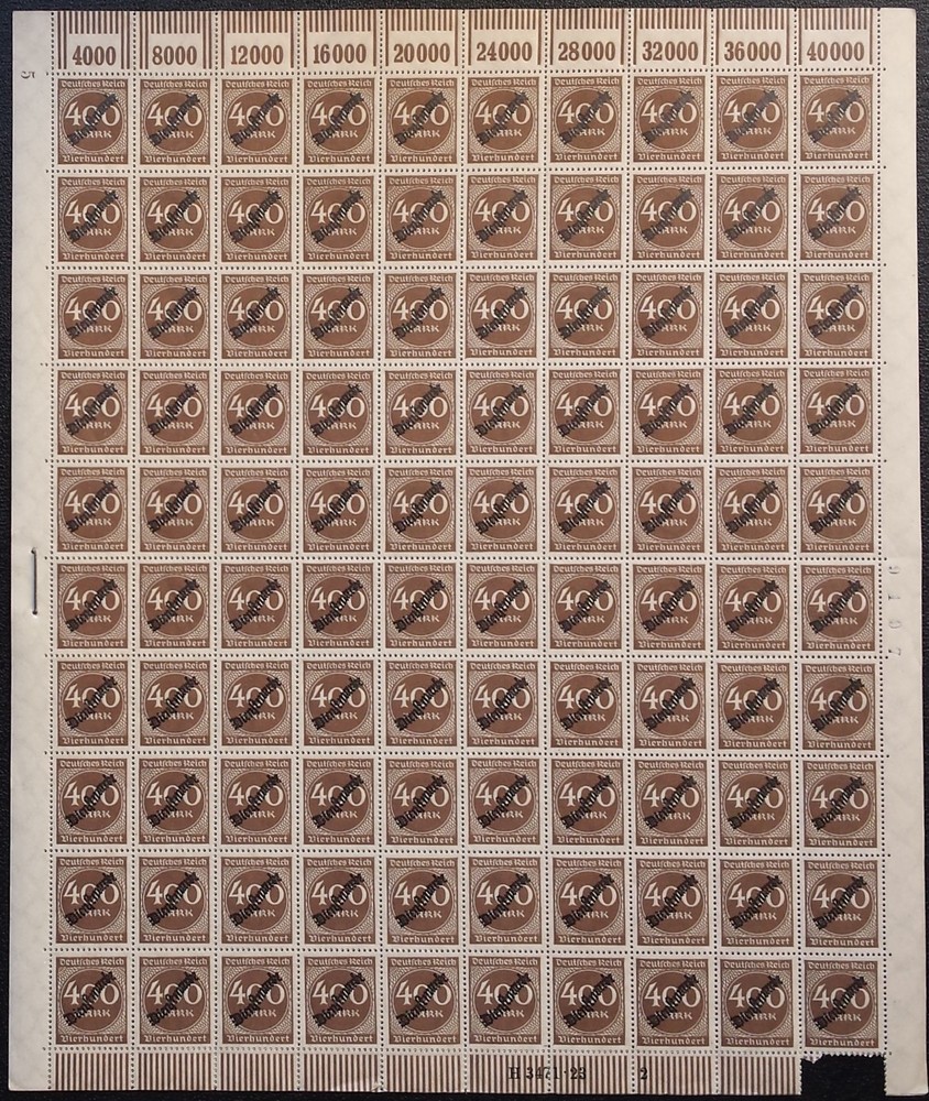 DR Deutsches Reich/German Empire Official Full sheets Mi № 80 MNH 1923 High CV!