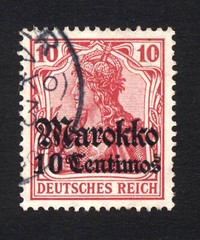 German Stamp „Offices in Morocco“ 10 Pf Overprint 10 centimos 1905