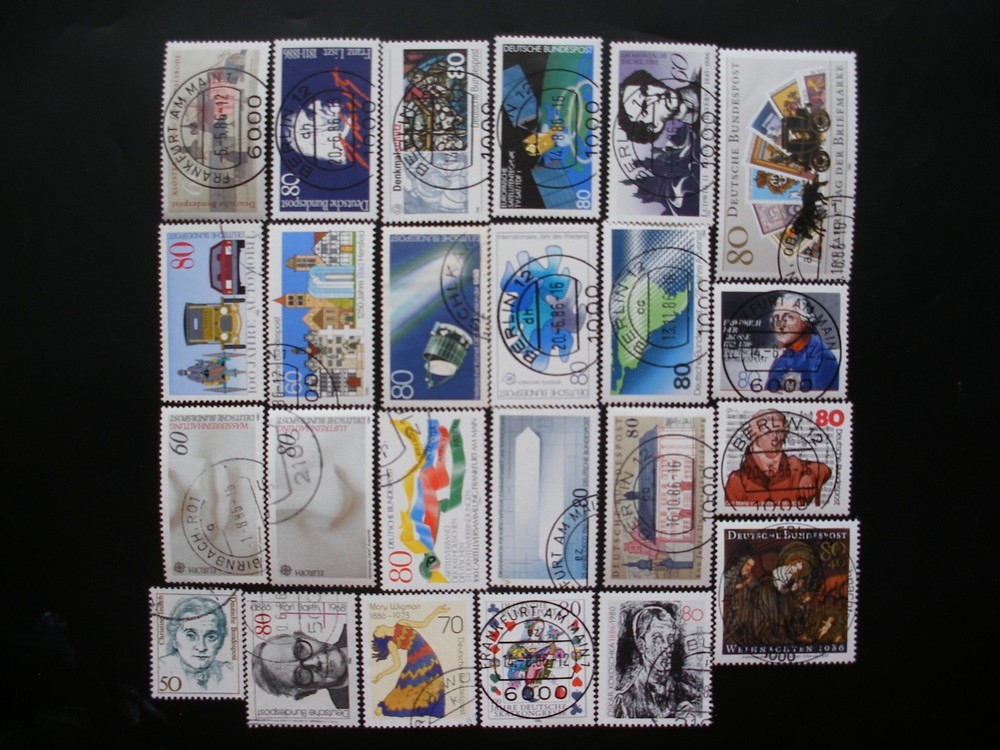 Germany 1986- Year Set of 35 Stamps, 1 Souvenir Sheet CTO & Used