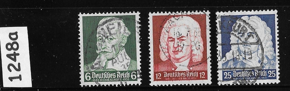 Stamp set Sc 456-458 Complete set 1935 Music Composers Germany #1248a