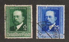 1940 Germany Sc# B186-87 Deutfches Reich, von Behring. Used Est$4.50