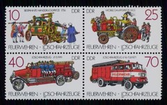 GERMANY GDR 1987 FIRE FIGHTERS HISTORICAL CARS MNH xc22