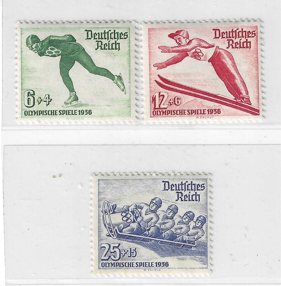 Germany 3rdReich Mi# 600-602 MH Winter Olympic Games, 1935 * (FREE SHIPPING)