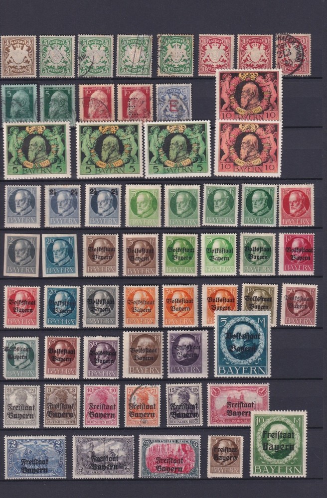 BAVARIA BAYERN 1911/ 1920 114 STAMPS MOSTLY MINT
