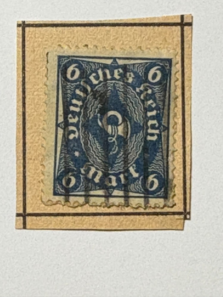 GERMAN 6 MARK POST HORN DEFINITIVE STAMP – USED 325