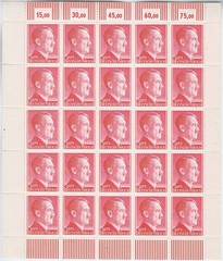 Stamp Germany Mi 799-802 Sheet 1941 WWII 3rd Reich War Era Hitler Hitler MNH