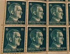 100 PCS = 1 SHEET GERMAN POSTAGE STAMPS FROM WW11 ERA