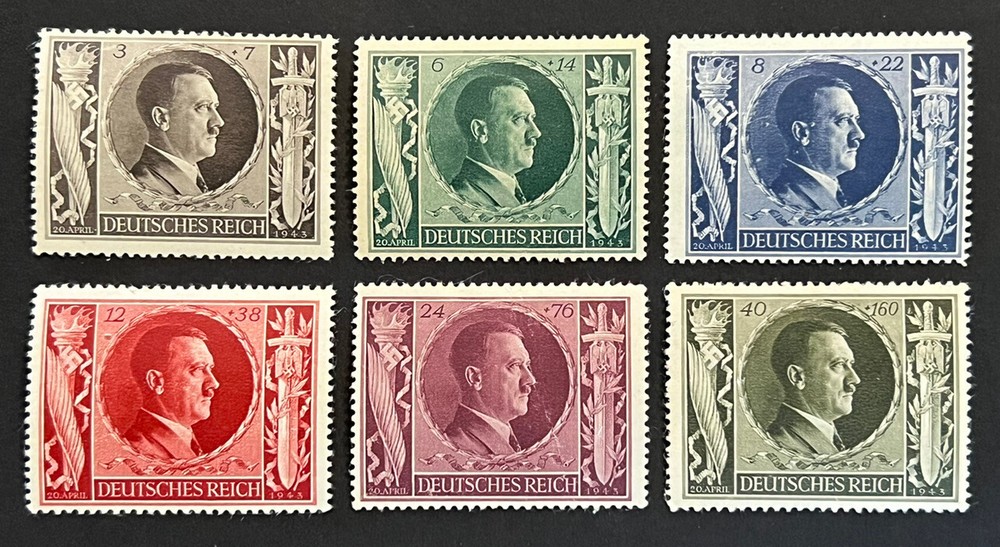 Travelstamps: 1943 Germany Stamps Sc# B231-B236 Hitler 54th Birthday Set MOGH
