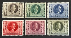 Travelstamps: 1943 Germany Stamps Sc# B231-B236 Hitler 54th Birthday Set MOGH