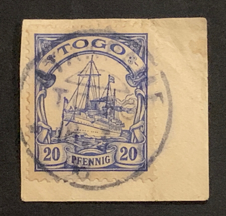 Travelstamps: Germany Togo Africa Stamps Kaiser’s Yacht 20pf Used on Piece