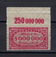 Germany Hyperinflation Stamp w/ selvage 1920s MNH