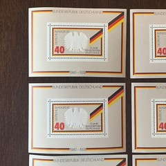 LOT OF 6 GERMANY 1974 MNH SOUVENIR SHEETS STAMPS 25TH ANNIVERSARY EAGLE