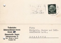 1940 WWII German Postcard TÜV Steam Locomotive Boiler Pressure Test Feldmühle